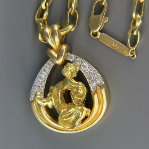 Appraisal: Salvador Dali Diamond k Gold Necklace Madonna de Port Lligat