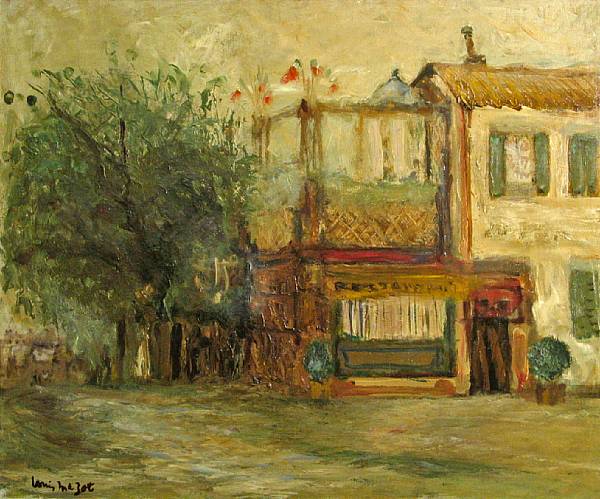 Appraisal: Louis Mazot French A village street signed 'Louis Mazot' lower