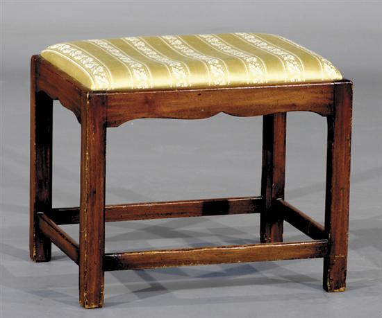 Appraisal: Georgian style mahogany footstool last quarter th centuryrectangular form with