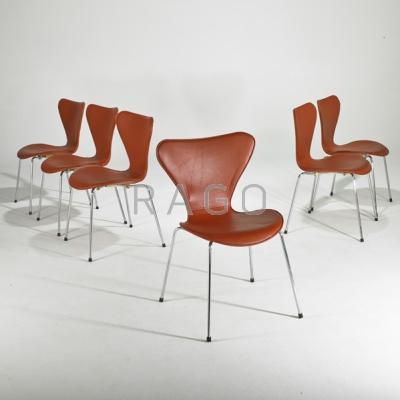 Appraisal: ARNE JACOBSEN FRITZ HANSEN Set of six chairs Denmark s