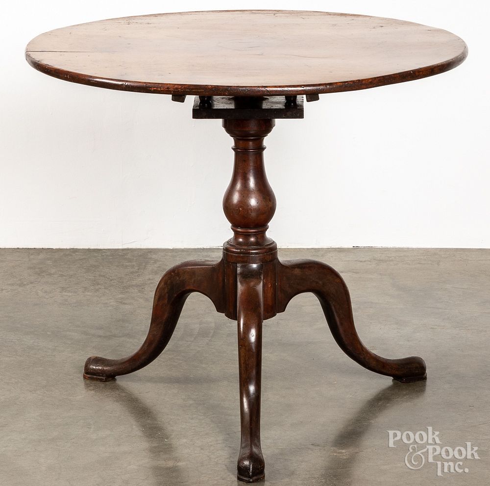 Appraisal: Queen Anne mahogany tea table ca Queen Anne mahogany tea