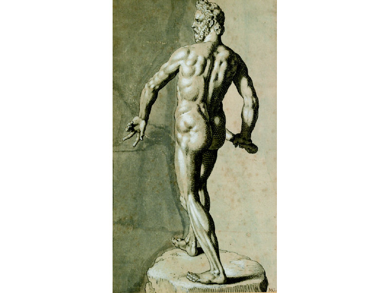 Appraisal: N V WERNER TH CENTURY Study of statue of Hercules