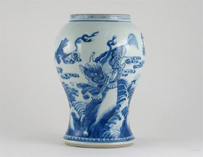 Appraisal: A Chinese blue and white vase painted with birds and