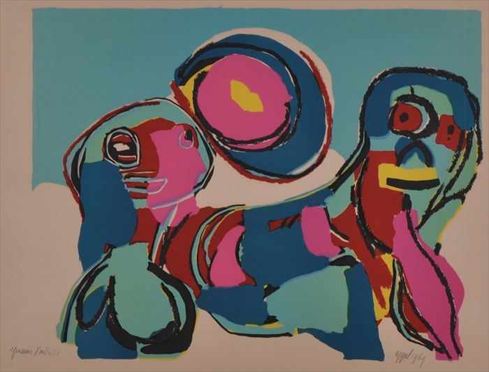 Appraisal: KAREL APPEL - UNTITLED Serigraph in colors x in sight