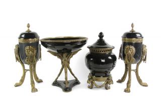 Appraisal: AN ASSEMBLED SET OF PORCELAIN AND GILT BRONZE MOUNTED URNS