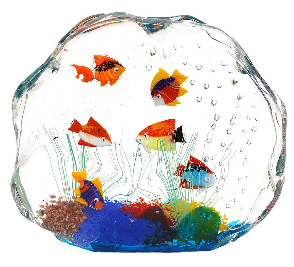 Appraisal: Elio Raffaeli Murano Signed Glass Italian Aquarium Elio Raffaeli signed