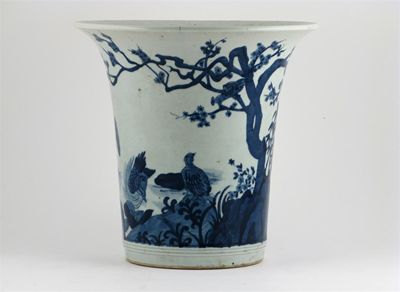 Appraisal: A large Chinese blue and white flared vase painted with