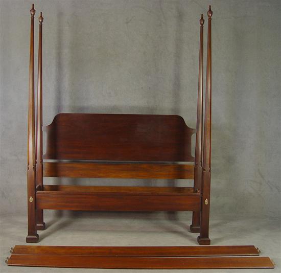 Appraisal: Henkel Harris Pencil Post Queen Size Bed Model Mahogany high