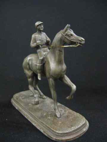 Appraisal: Victorian Spelter Statue of Horse Rider '' tall