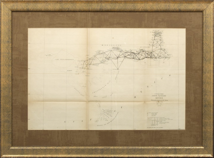 Appraisal: U S Coast Survey Office Map of the Louisiana Mississippi