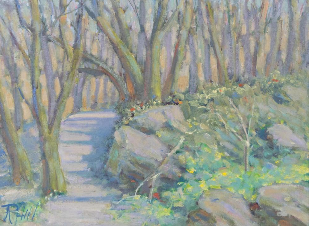 Appraisal: RAY HILL Washington California - oil on board forest path