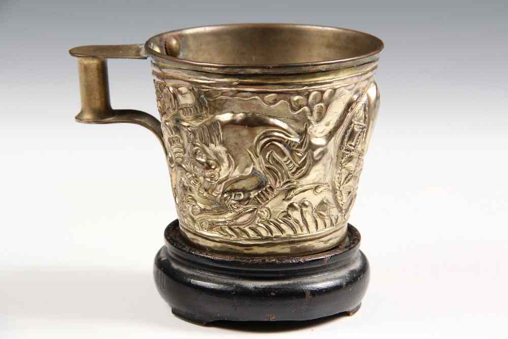 Appraisal: REPLICA MINOAN CUP - Grand Tour Era Replica Gilt Silver