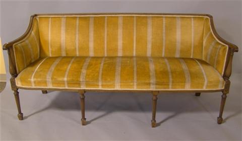 Appraisal: FEDERAL STYLE MAHOGANY SOFA th century the straight back rail