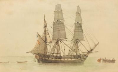 Appraisal: After the th Century English School A Three-Master at Sea