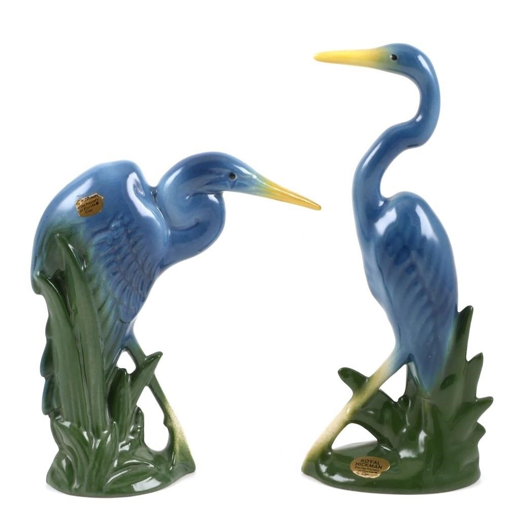 Appraisal: Pair Royal Hickman blue herons both with original paper labels