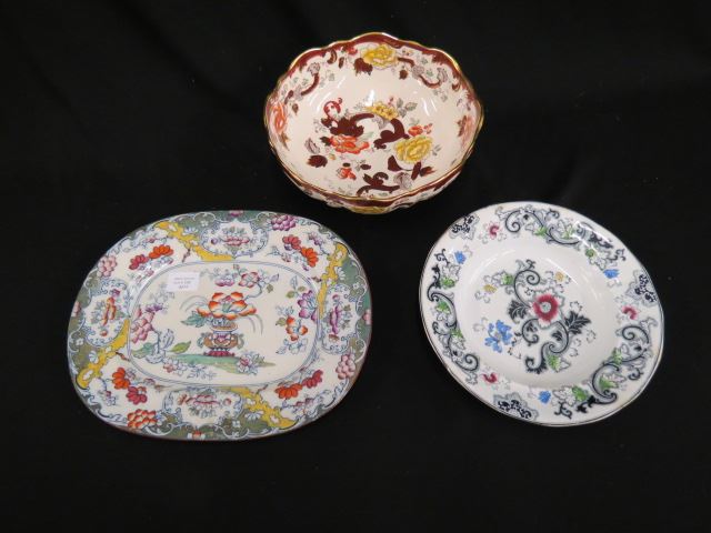 Appraisal: pcs English Ironstone Mason's bowl a x platter and another