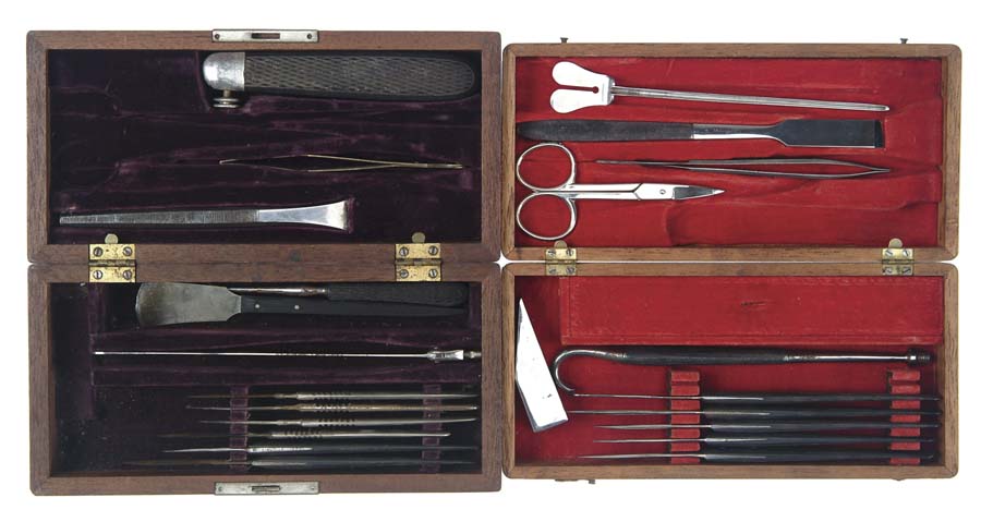 Appraisal: LOT OF SMALL WOOD CASED CIVIL WAR ERA MEDICAL OR