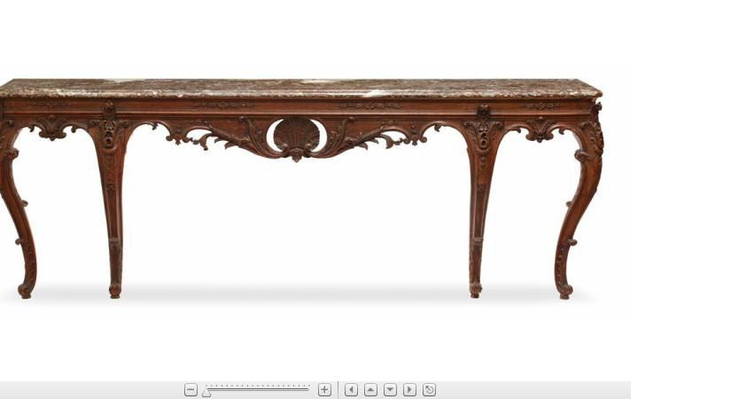 Appraisal: Impressive Louis XV carved walnut marble top consolecirca