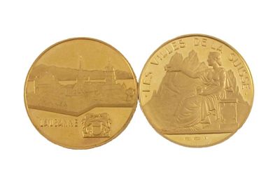 Appraisal: Two gold limited edition medallions g