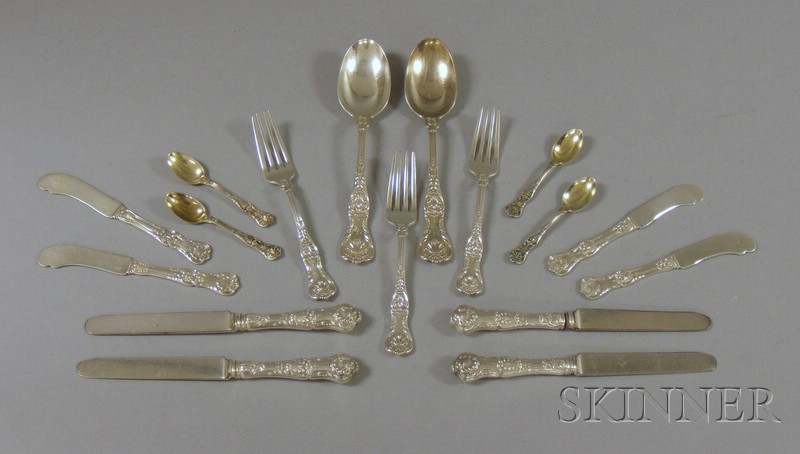 Appraisal: Gorham Partial Sterling Flatware Set New Queens pattern seventeen pieces