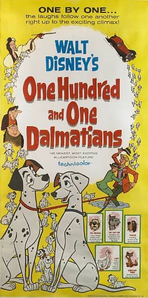 Appraisal: Dalmations Walt Disney three-sheet condition A framed Please note that