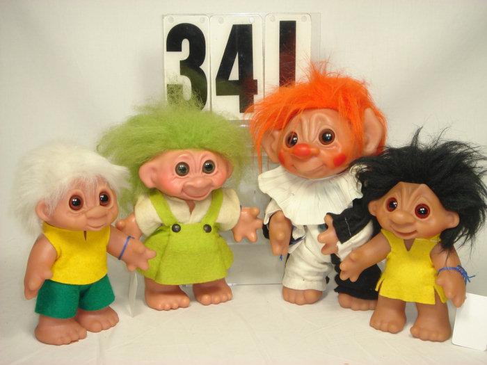 Appraisal: Lot of vintage trolls to inches tall all original some