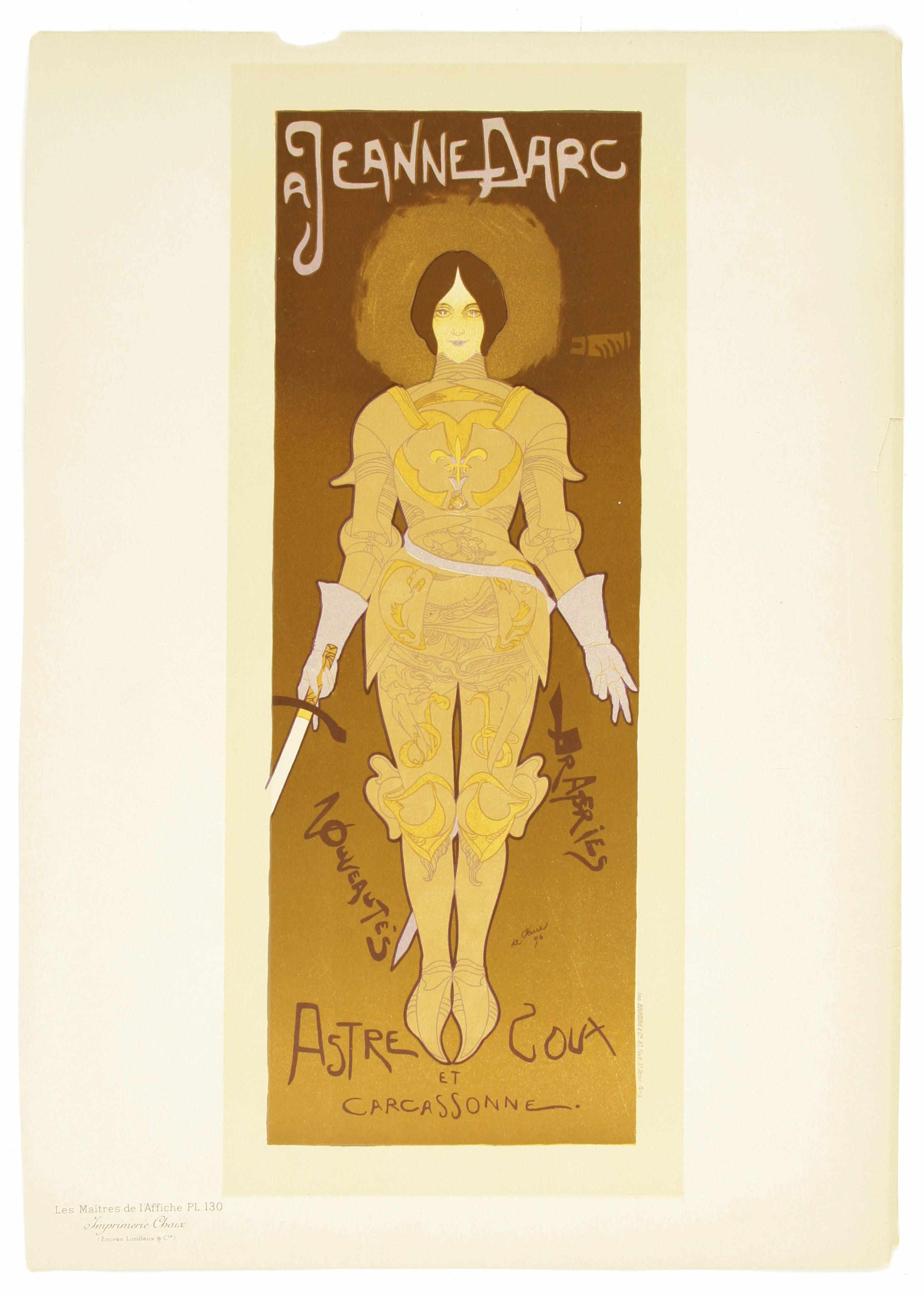 Appraisal: Georges de Feure Dutch - Jeanne D'arc Pl Lithograph in