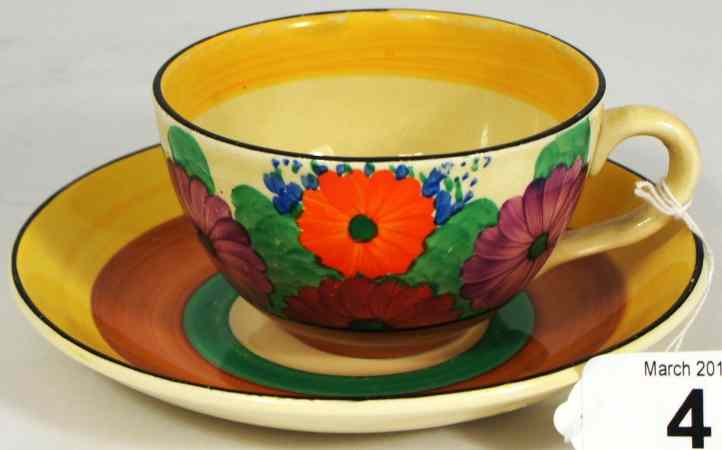 Appraisal: Clarice Cliff Newport Pottery Bizarre Gay Day Cup and Saucer