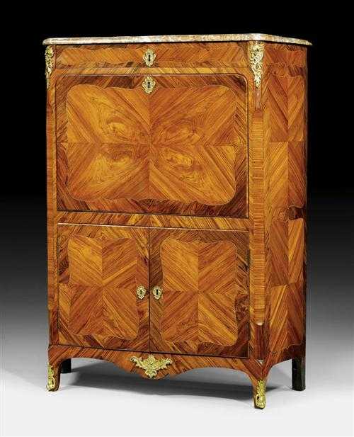 Appraisal: SECRETAIRE A ABATTANT Louis XV stamped J LAPIE Jean Lapie