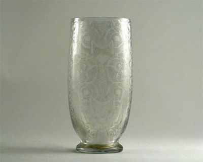 Appraisal: A Baccarat vase the body engraved with stylized scrolls and