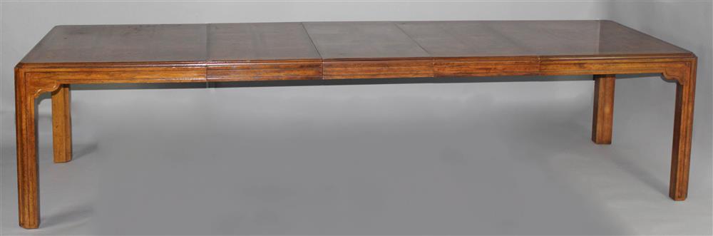 Appraisal: HERITAGE PARQUET DINING TABLE WITH THREE LEAVES large expanding table