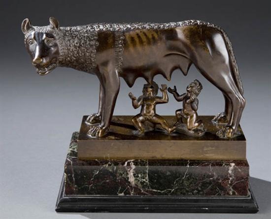 Appraisal: Bronze sculpture of the Capitoline Wolf High quality casting of