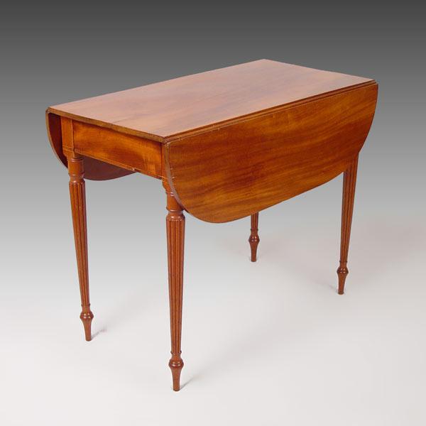 Appraisal: TH C SHERATON TWO DRAWER DROP LEAF TABLE With delicate