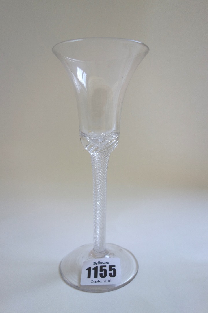 Appraisal: An th century wine glass circa with rounded funnel bowl