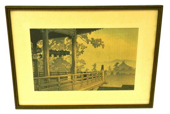 Appraisal: ASIAN Kawase Hasui Japanese - Nigatsudo Temple Nara woodblock print