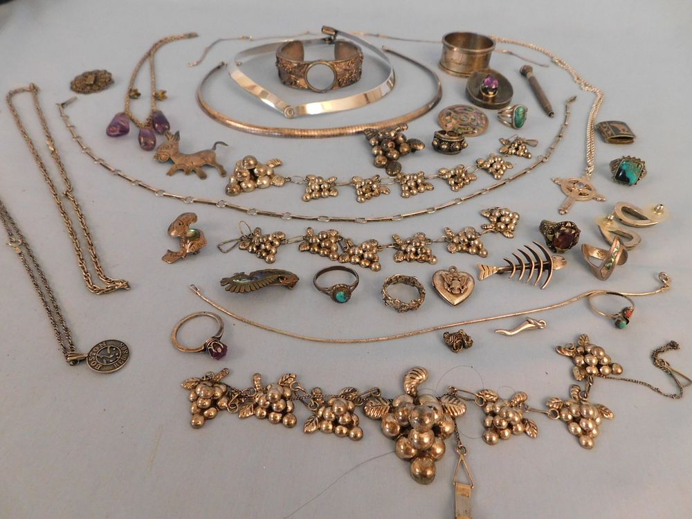 Appraisal: LARGE LOT SILVER JEWELRY Large group of miscellaneous sterling silver