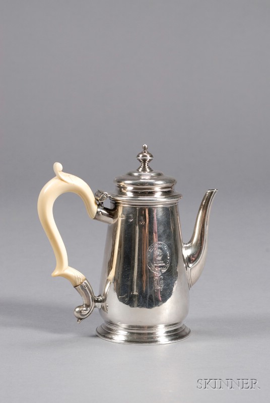 Appraisal: George II Silver Hot Water Pot London Peter Archambo maker