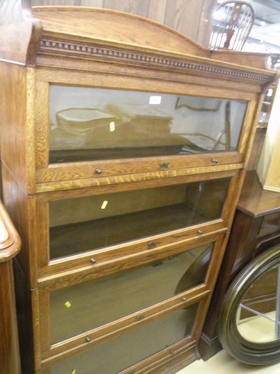 Appraisal: A Lebus oak sectional bookcase