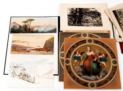 Appraisal: A folio of prints and watercolours including Royal subjects Continental