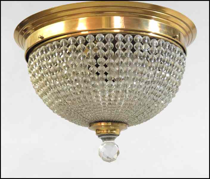 Appraisal: BRASS AND GLASS CEILING FIXTURE Diameter '' Condition No Specific