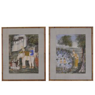 Appraisal: Southeast Asian School paintings Southeast Asian School paintings Southeast Asian