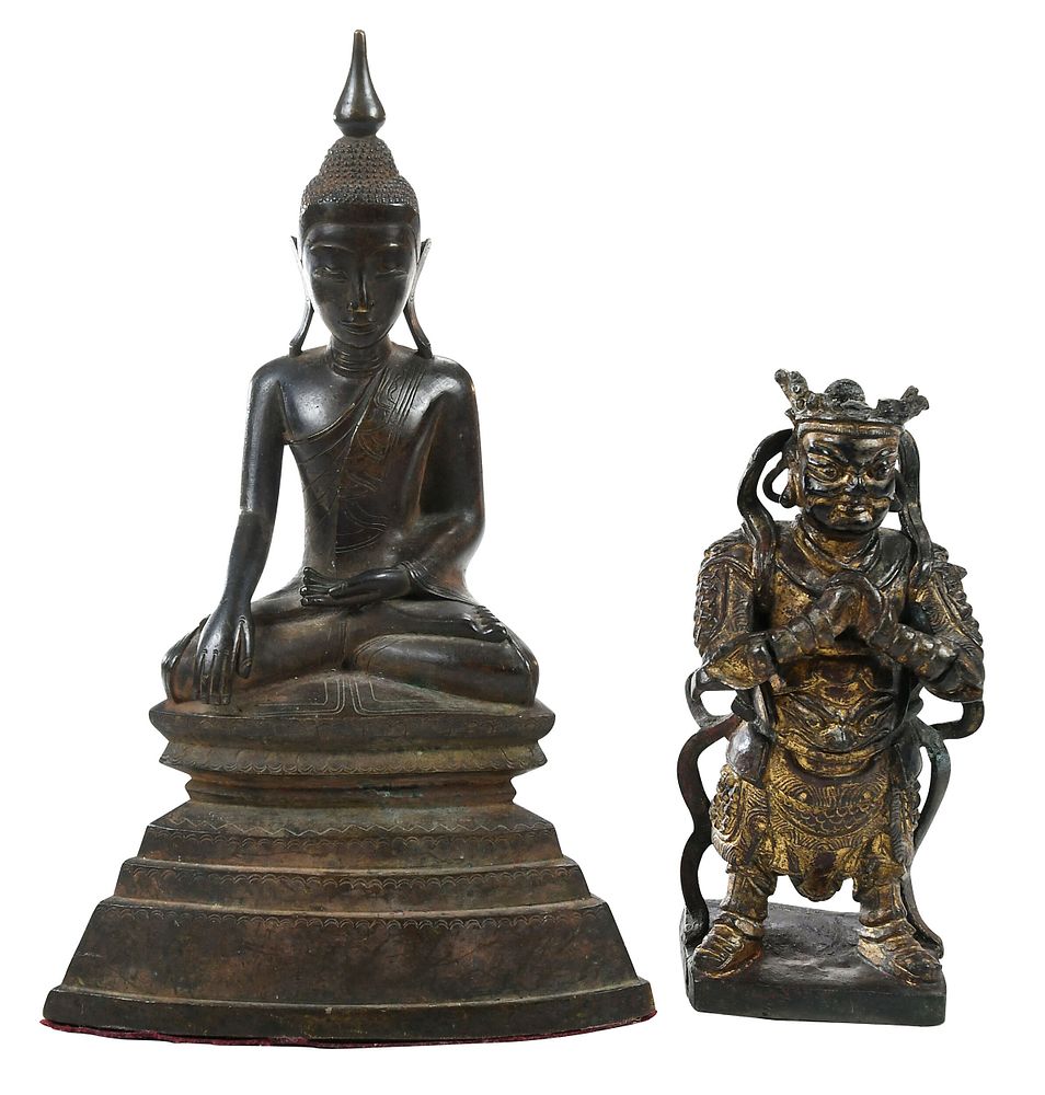 Appraisal: Two Asian Bronze Figures Indian Southeast Asian possibly th th