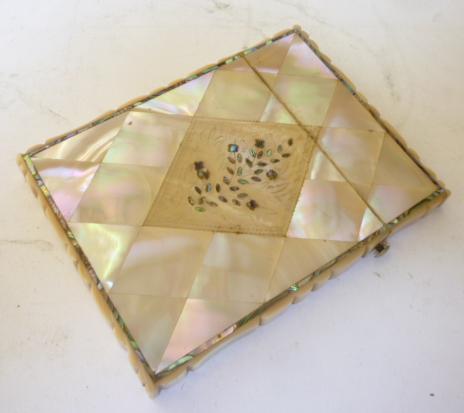 Appraisal: AN EARLY VICTORIAN MOTHER OF PEARL CARD CASE of oblong