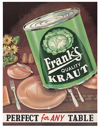 Appraisal: H G HUNTER DATES UNKNOWN FRANK'S QUALITY KRAUT Circa s