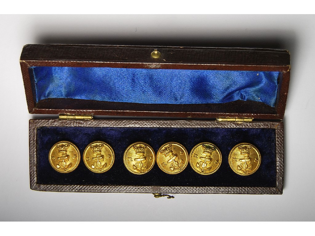 Appraisal: Set of half-dozen cased naval buttons