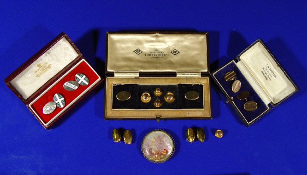 Appraisal: Boxed set of ct gold cufflinks boxed set of ct