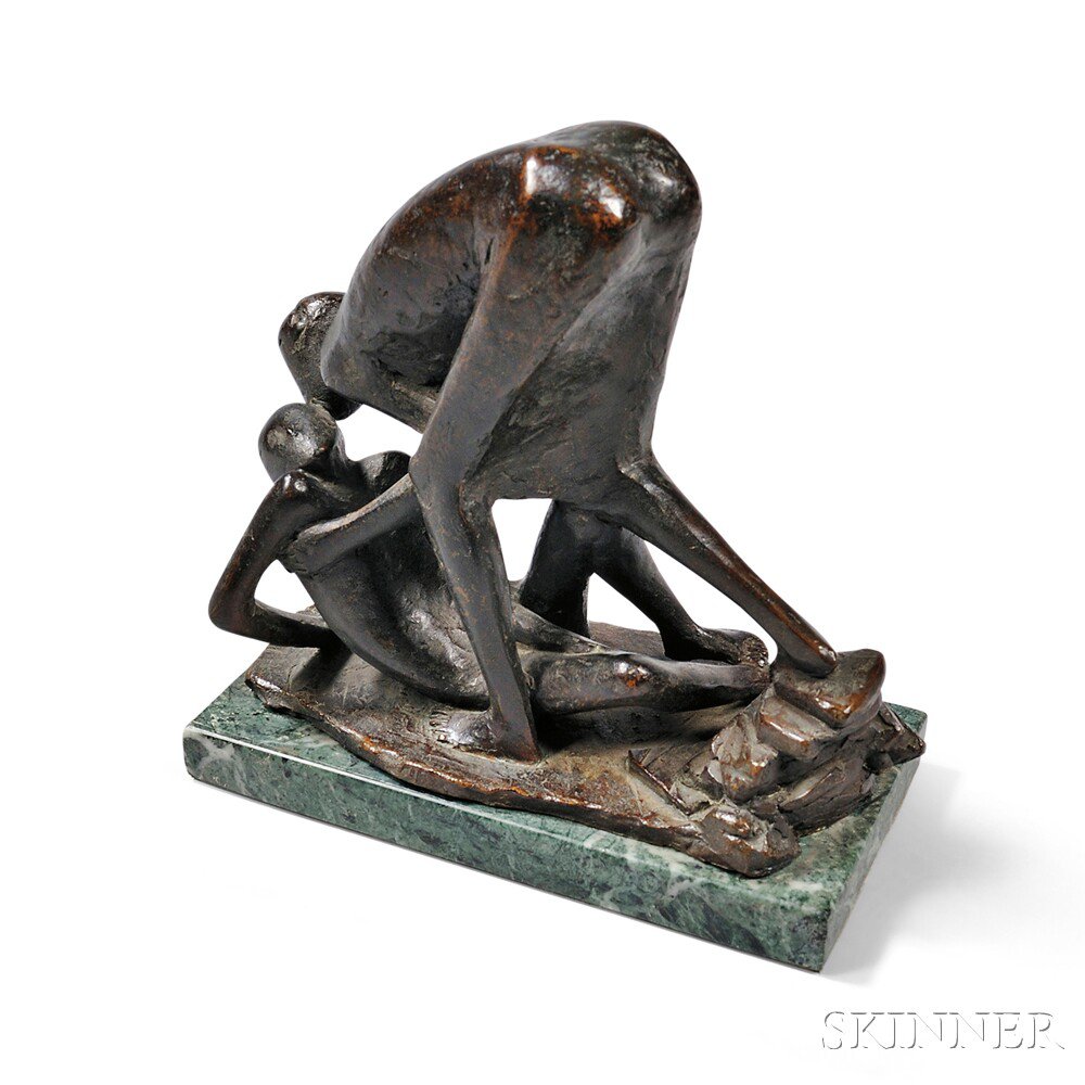 Appraisal: Marianna Pineda American - Sculpture of a Woman Bending to