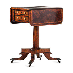 Appraisal: A Regency Inlaid and Figured Maple and Mahogany Work Table