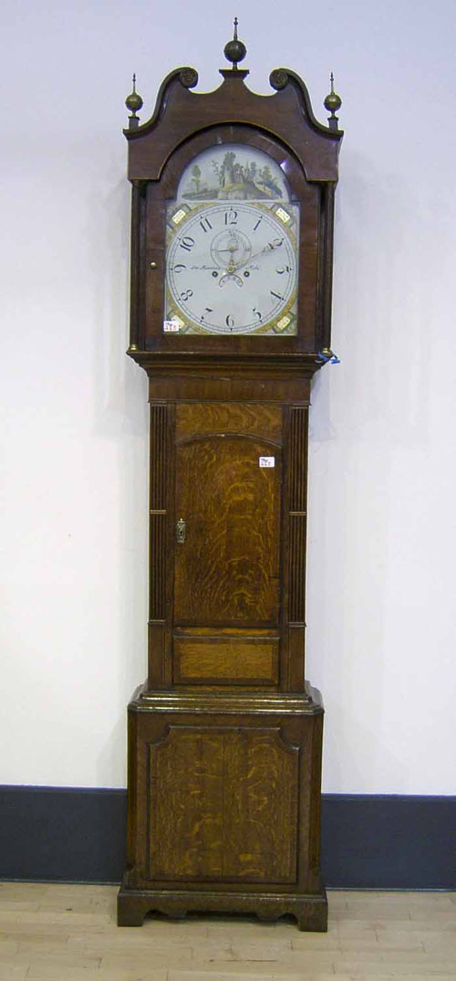 Appraisal: George IV mahogany and oak tall case clock with -day