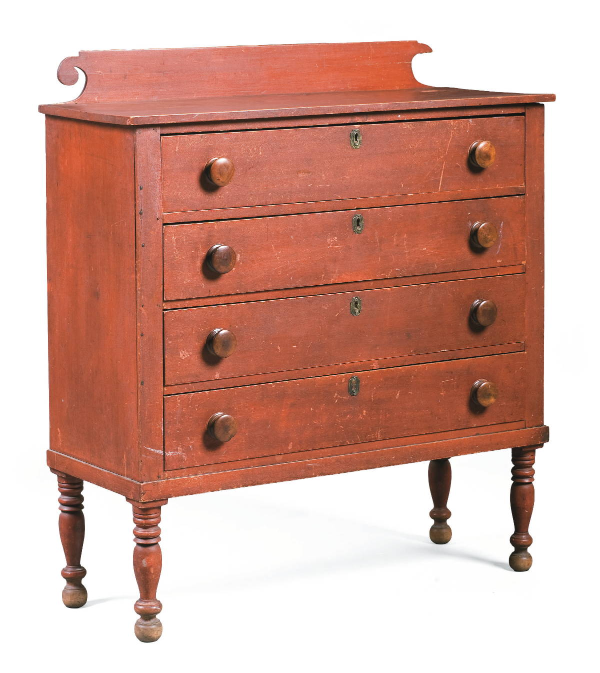 Appraisal: NEW HAMPSHIRE COUNTRY SHERATON BIRCH CHEST OF DRAWERS IN EARLY